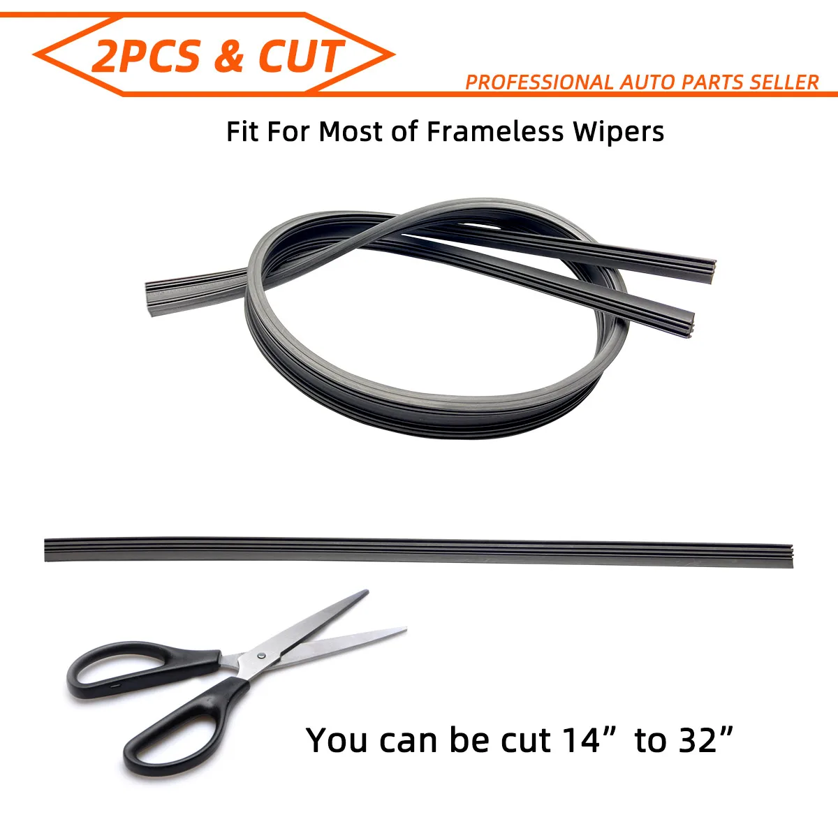 2PCS 35cm To 80cm new Car Wiper 2025 Rubber Refill Blade Soft Insert Strip DIY Can Be Cut Windshield Wiper Replacement Parts 26" 32"