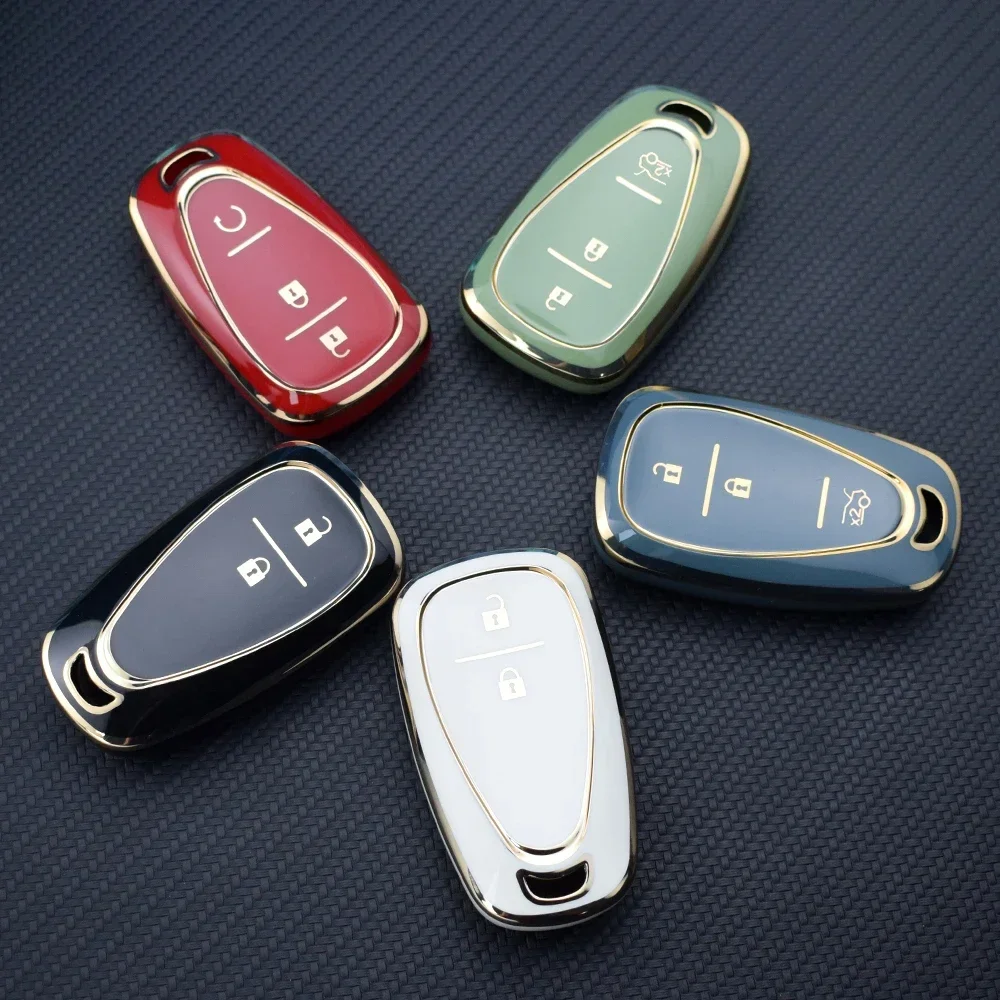 For CHEVROLET Cruze Spark Camaro Volt Bolt Trax Malibu Captiva Equinox Trax Tracker AVEO Lova TPU Car Key Case Key Cover