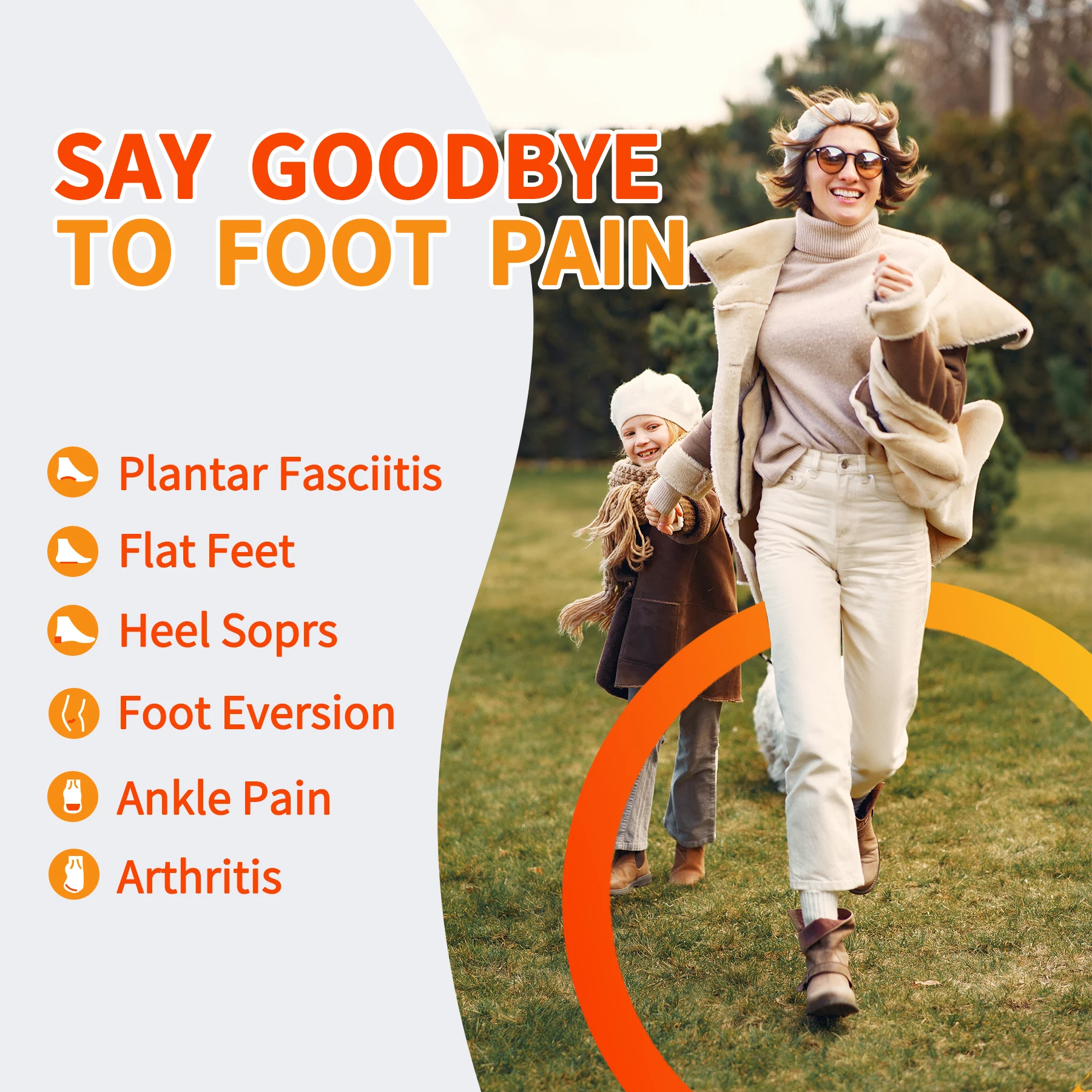 iFia PU Plantar Fasciitis 2025 Pain Relief Men Shock Absorb Orthopedic Insole Women Sneaker new Flat Feet Arch Support Sport Insert