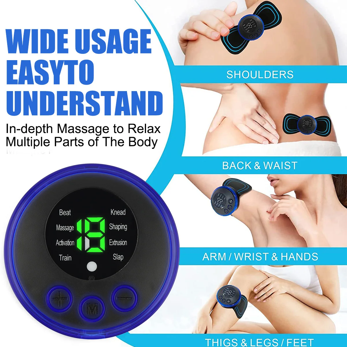 Portable EMS Mini Neck Massager Electric Back Shoulder Massager Cervical Massage Patch Stimulator Cervical Spine Relaxation