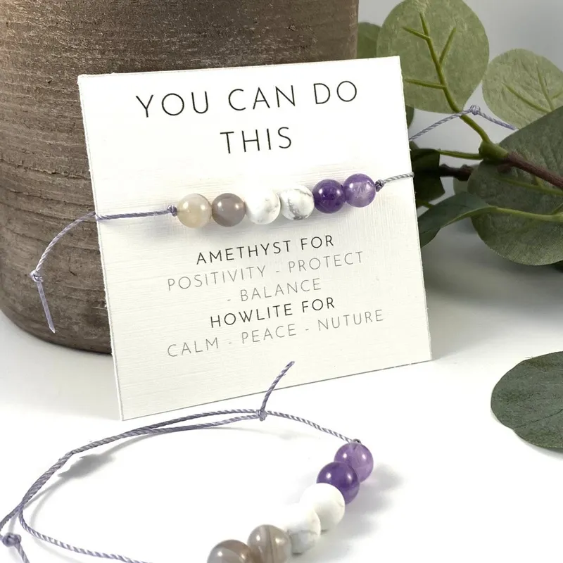 Natural Amethyst Crystal Bracelet Amethyst new Howlite Motivating Bracelet Relaxing Jewelry Women Men Healing 2025 Crystal Bracelet Gifts