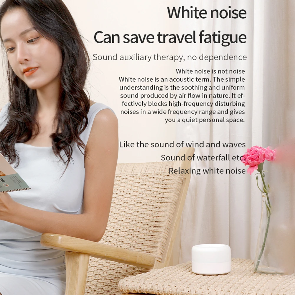 Soothing Sounds Sleep Machine with Night Light Baby Adult Sleep Soother Portable Adjustable USB Rechargeable for Home Travel