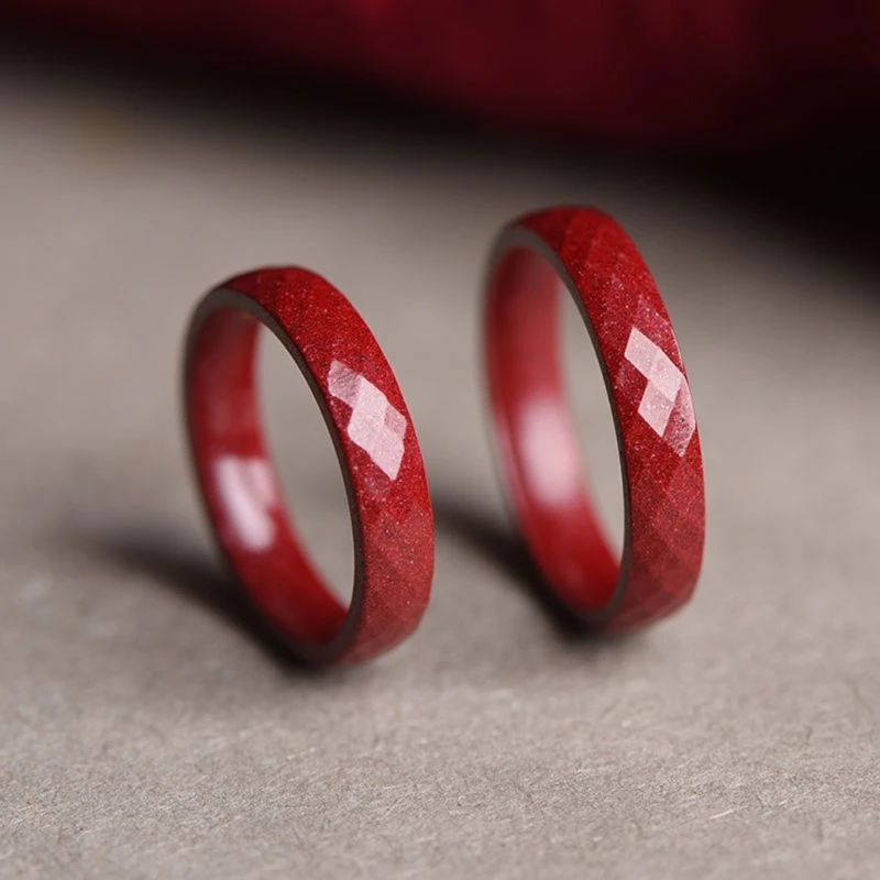 Women Men Feng Shui Lucky Rings Novel Red Cinnabars Feng Shui Rings Attract Wealth Money Rings Protections Amulet Rings