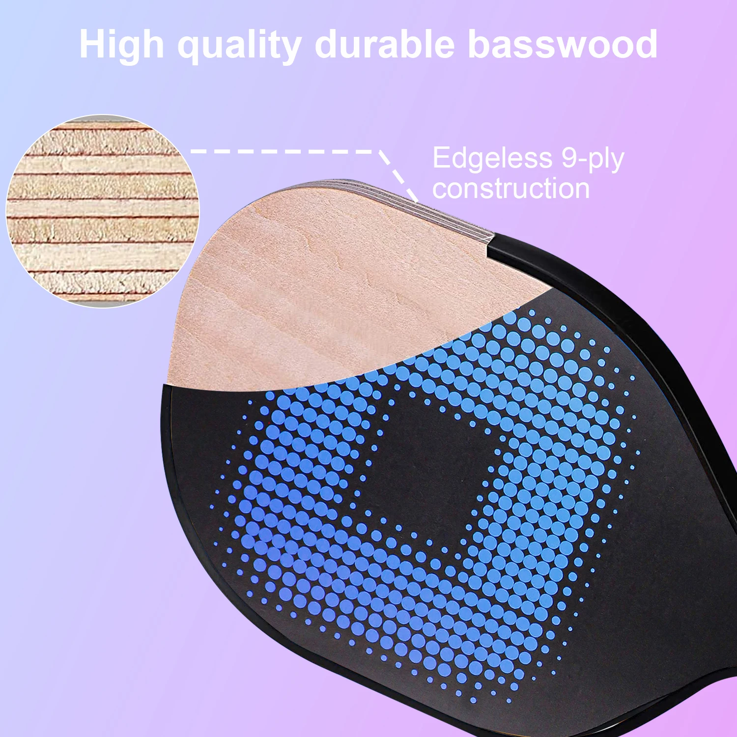Pickleball Paddles Set with 4 Wood Pickleball Rackets & 4 Balls & 4 Grip Tapes & Portable Carry Bag for Indoor/Outdoor Sports