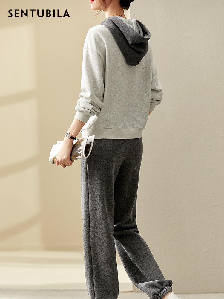 Sentubila Sports 2025 Hoodies Tracksuit Women Two Piece Pant Set new 2024 Spring Casual Long Sleeve Sweat Suit Sweatpant Matching Sets