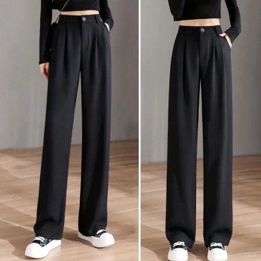 Women Trousers Chic Anti-wrinkle Wide 2025 Commute Lady Suit Pants Lady Garment new Lady Suit Pants Summer Spring Trousers