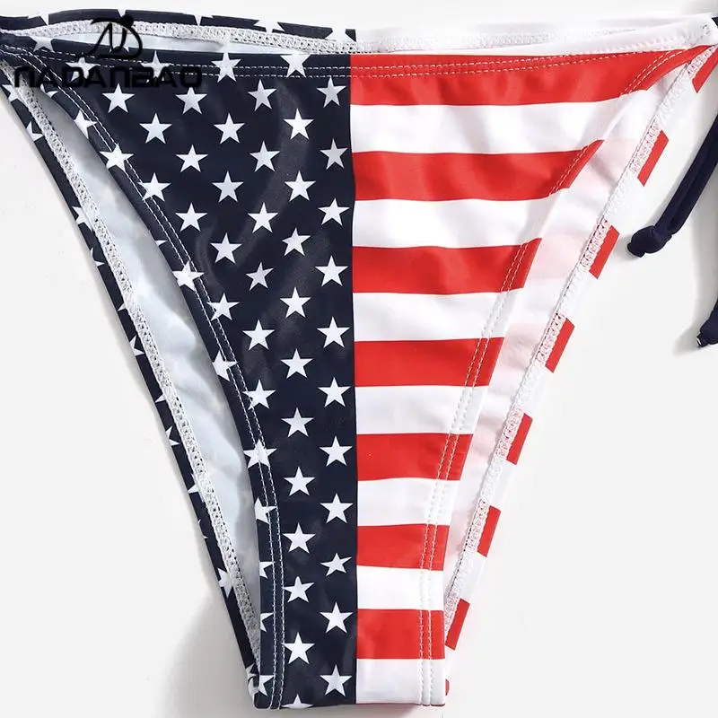 2023 Bikinis Mujer Women Bikinis Swimwear 2025 Beach Wear new American Flag Bikini 3D Printed Sexy Swimsuit Bathing Suits