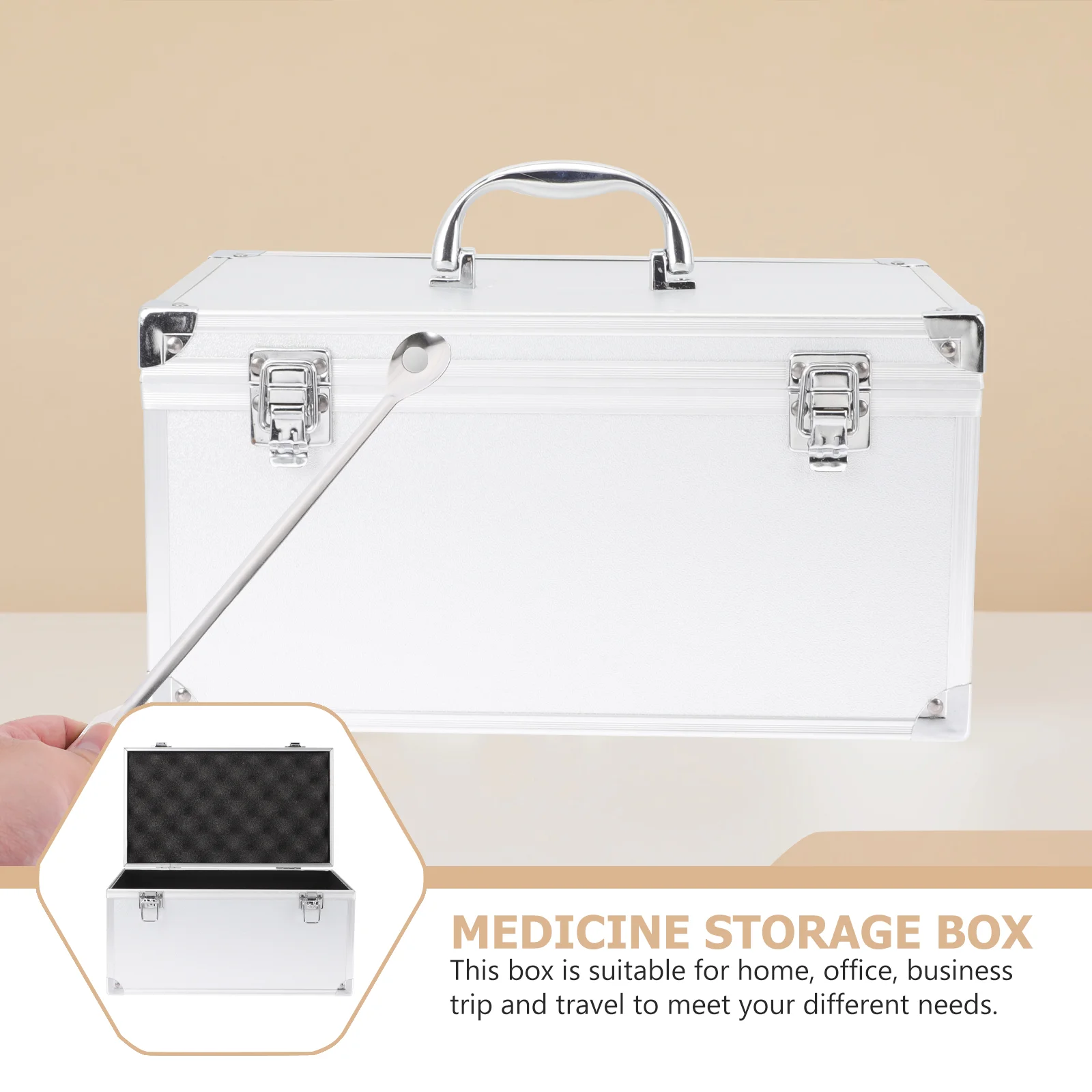Toolbox Household Medicine Organizing Case Cabinet Portable Aluminum Hard Multi-Purpose Tool Boxes For Trucks Office Home