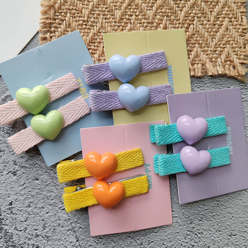 2pc Cute Colorful Heart 2025 Hair Side Clips Hairpin for Women Girls Crab Headband for Gift Hair Accessories new Headwear Ornament