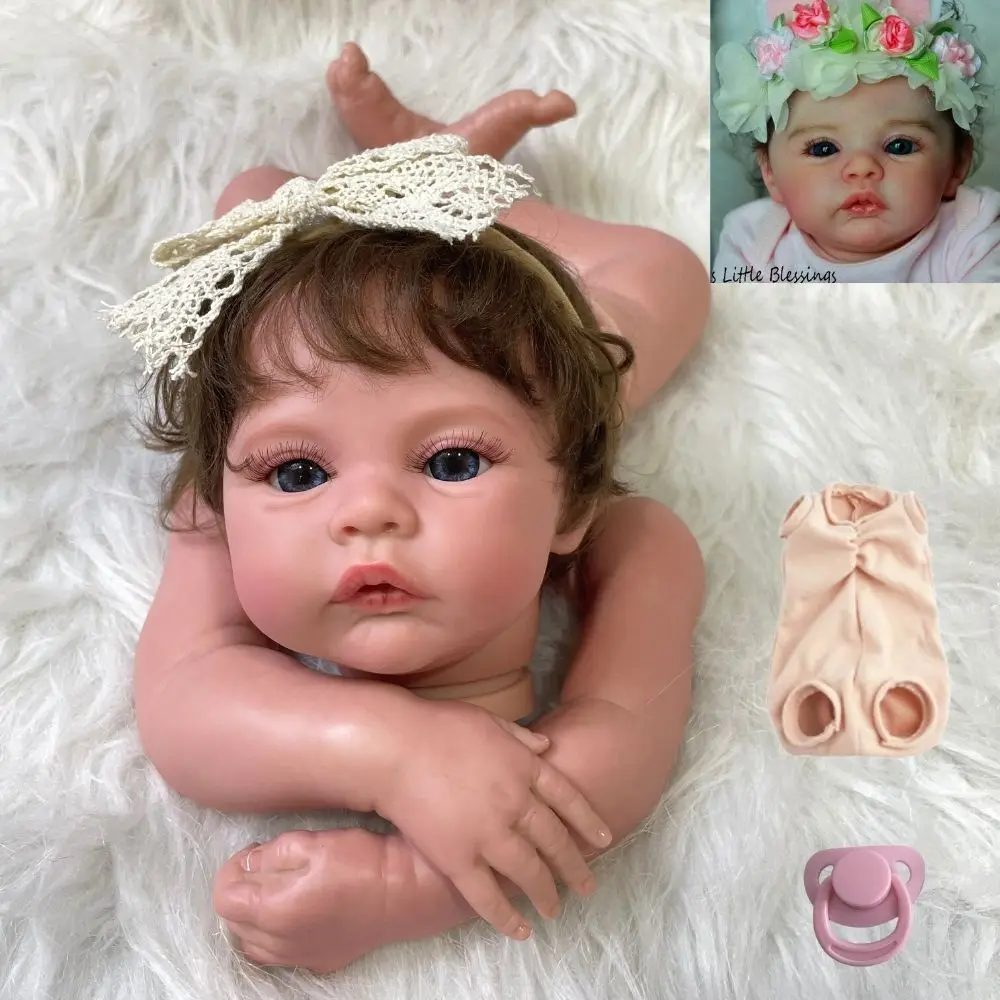 17Inch Already new Painted Reborn Doll Kit Meadow With Implanted Hair and Cloth 2025 Body Unassembled Handmade Doll Parts DIY