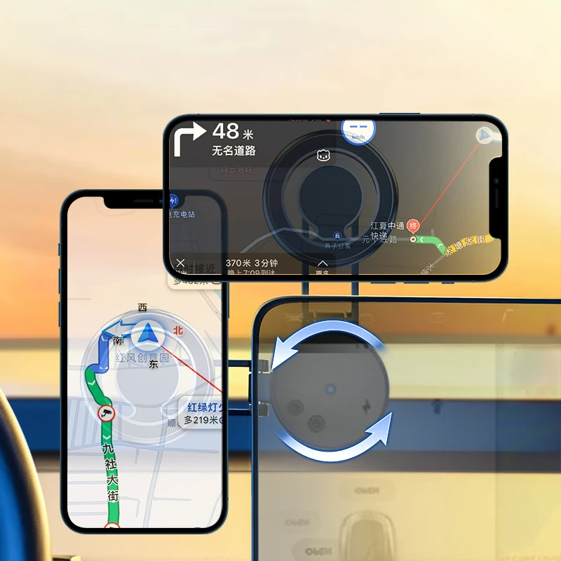 48pcs Strong Magnet Car Phone Holder Stand Macsafe 720 Rotate Extendable Magnetic Smart phone Bracket For iPhone Samsung Xiaomi