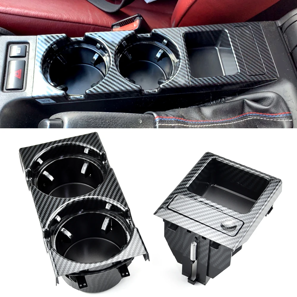 2025 New Double Hole Car styling Front Center Console Storage new Box Coin + Cup Holder For E46 Series 1999-2006 51168217953