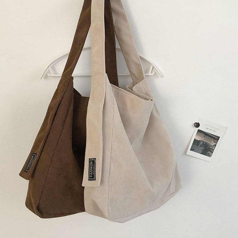 Bolsos de hombro de pana para mujer, bolsos de mano suaves, bolsos de gran capacidad para niñas y estudiantes