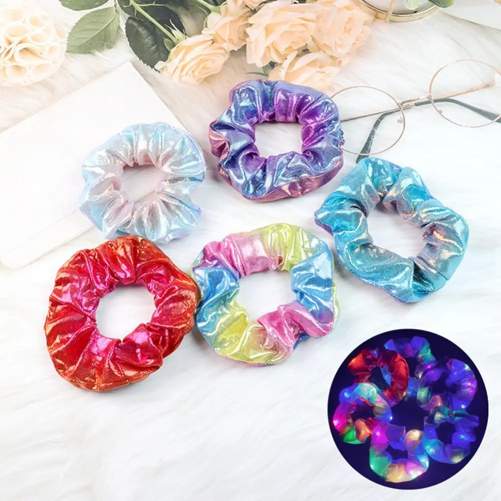 LED Luminous HairBands Girls Ponytail Holder Headband Lady Hair new Scrunchies Ring Elastic Hair Bands 2025 Bar Party Hair Accessories