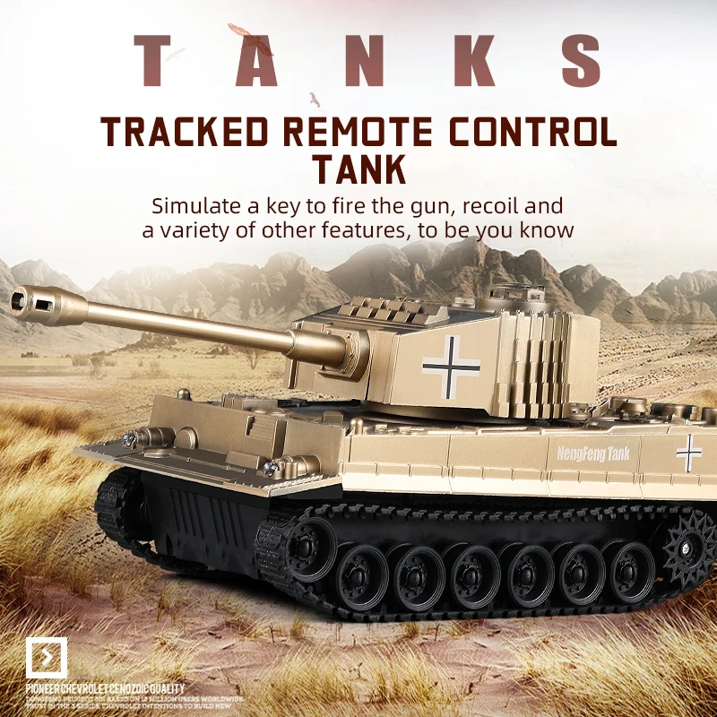 2.4G RC Tank Crawler Military Armoured Tanks Tiger Military Sound Light Remote Control Fight Off-road Vehicle T90 Kids Toys Boy