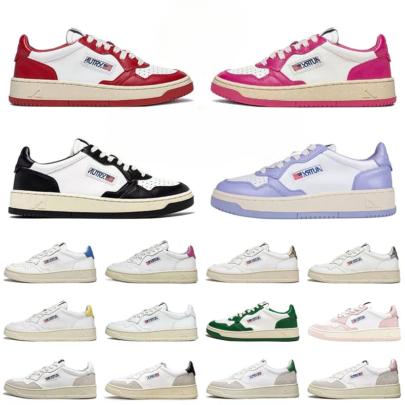 Autries Designer Shoes Casual Sneaker Medalist Sneakers Men Women autrys Shoes Low Leather Sneakers High Panda Green Sliver Rubber Platform Trainers Women Loafers