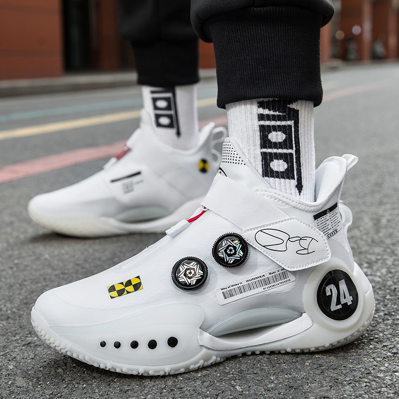 Super Cool Basketball Shoes Boy Quick Lacing Outdoor Sport Shoe Unisex Anti-Slippery Basketball Boots Men Women Gym Shoe