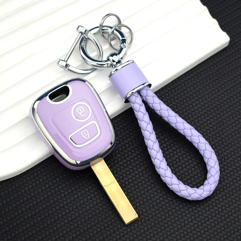 TPU Car Remote Key Case Cover Shell Fob Keychain For Peugeot 107 206 207 307 For Citroen C1 C2 C3 C4 For Toyota Aygo