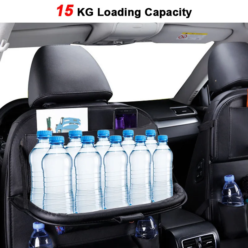 Car Seat Storage Organizer Bags Interior Accessories Parts Folding Table Dining Tray Kick Pad Organizer For Car