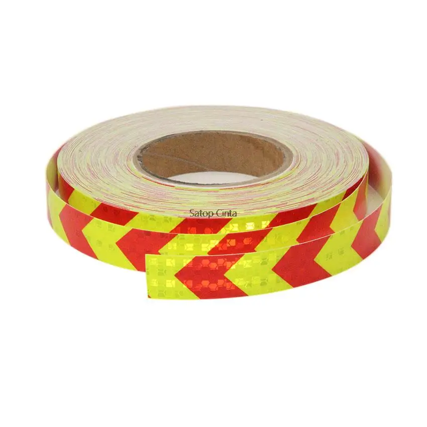2.5CM*3M PVC Honeycomb Arrow Reflective Tape Waterproof Safety Sticker Retro Reflector Conspicuity Strip For Car Bicycle Trucks