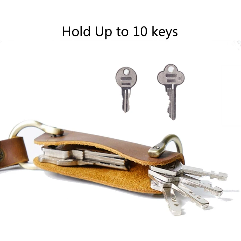 Men Key Sleeve Wallet Housekeeper Pocket Handmade Key Storage Bag new PU Leather Car Key Cases 2025 Holder Large Capacity Keychain Pouch