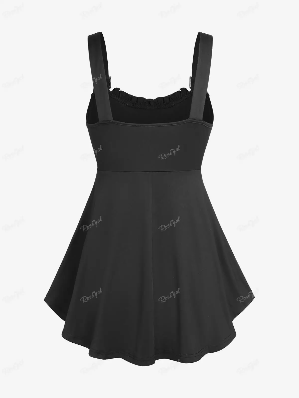 new ROSEGAL Plus Size Heart Buckle Ruched Tank Tops Gray Women Summer Layers Tunic Straps 2025 Vest 4XL