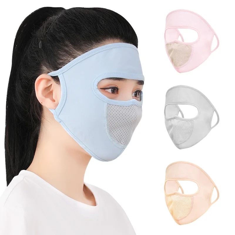 Ice Silk Sunscreen Mask Outdoor Sports 2025 Anti-UV Face Mask new Cycling Breathable Anti-dust Face Cover Women Girls Hanging Ear Mask
