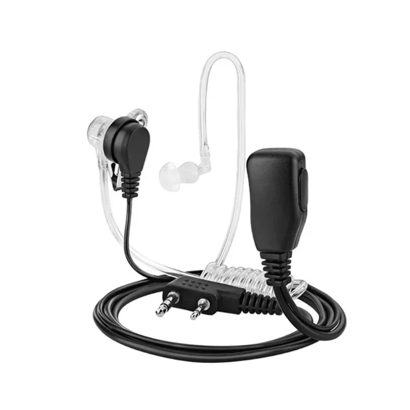 2 Pin PTT MIC Headset Covert Acoustic Tube In-ear Earpiece For Kenwood TYT Baofeng UV-5R BF-888S CB Radio Accessories