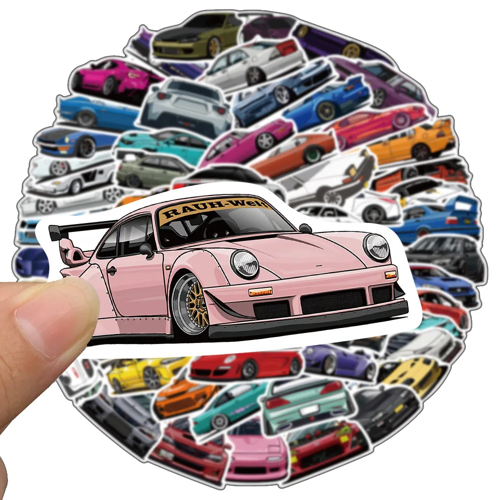 50/100PCS JDM Racing Anime Car Japan Stickers for Motorcycle Phone new Laptop Car Bike Lage Waterproof Graffiti Decal 2025 Kid Toy