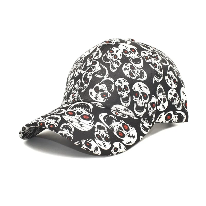 Personalized Skull Print Baseball Cap Men Women Gorros Trucker Cap new Unisex 2025 Adjustable Duck Sun Hat Outdoor Anti-Sun Hip Hop
