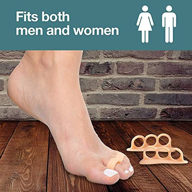2pcs/Set Silicone Hammertoe Corrector Gel Toe Straighteners Feet Foot Pain Relief with 3 Separator Loops Tool for Men and Women
