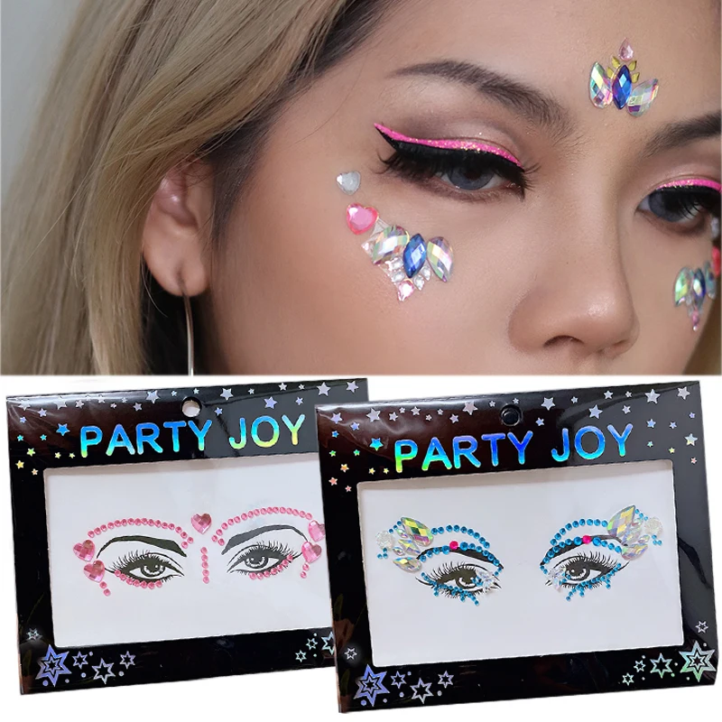 Wholesale 3D Party Face Body Jewels Diamond Crystal Face Stickers Rhinestones Face Tattoo Stickers Face Jewels Glitter Sticker