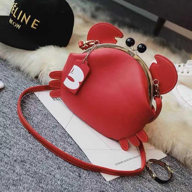 Women's Trendy Niche Brand Cute Animal Crab Model Crossbody Bag