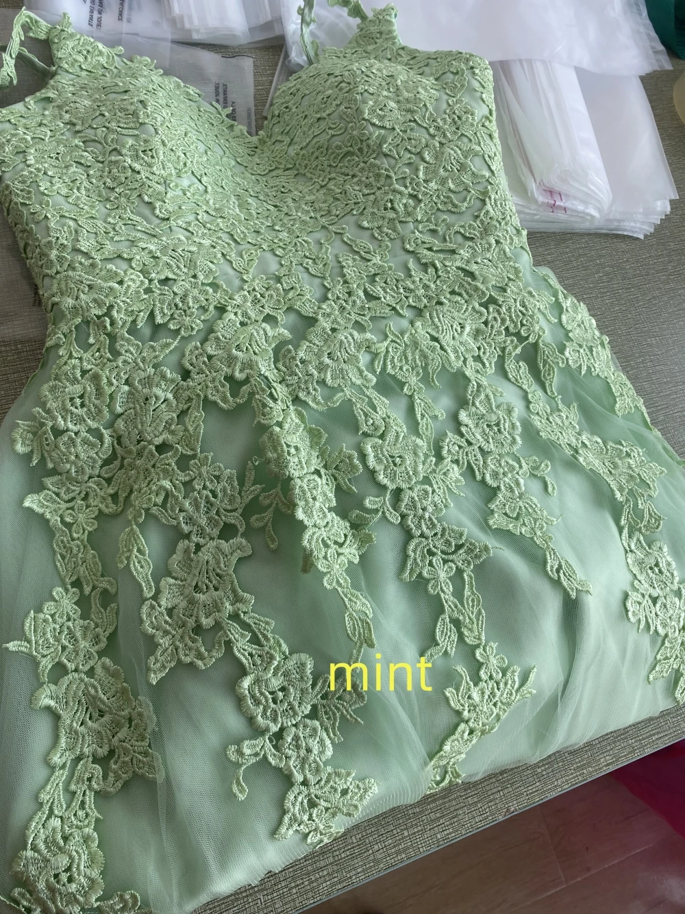 CloverBridal 2023 Navy Blue Tulle Lace Appliques Bridesmaid Dresses Drawstring Back Long Wedding Guest Dresses For Women WB9821