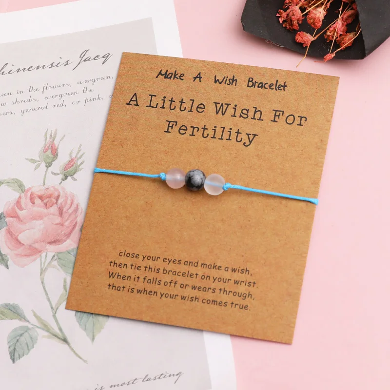 Fertility new 2025 Bracelet Snowflake Obsidian Pregnancy Bracelet Rose Quartz Bead Bracelet Fertility Jewelry for Fertility Gift
