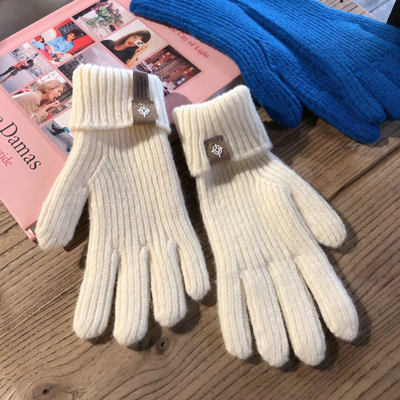 Women's Winter Gloves Cute 2025 new Plush Warm Riding Gloves Solid Gloves Womens Gloves Fluffy Work Kids Touch Screen skiing Gloves