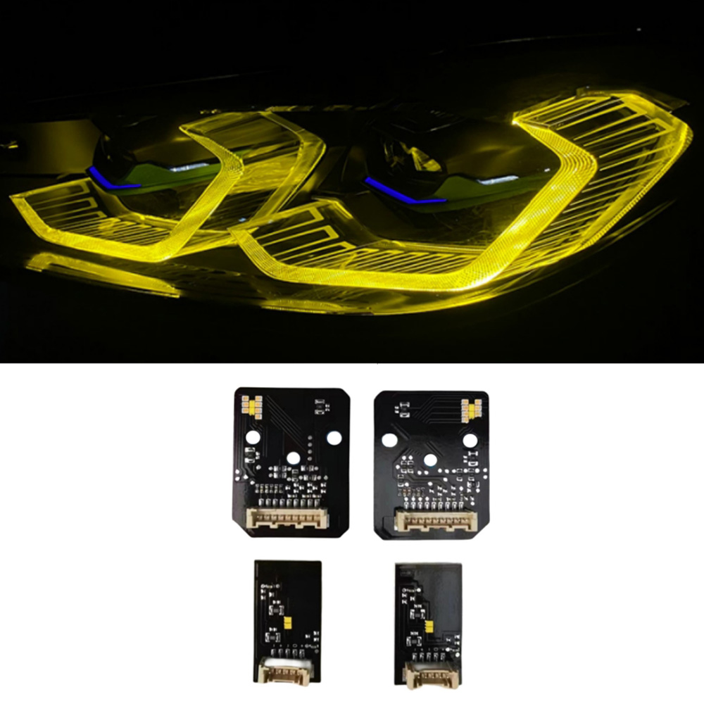 Yellow DRL LED Modules Board Set For BMW M3 G80 M4 G82 G83 G22 G23 G26 Laserlight US EU Spec 2021 Onwards Daytime Headlight