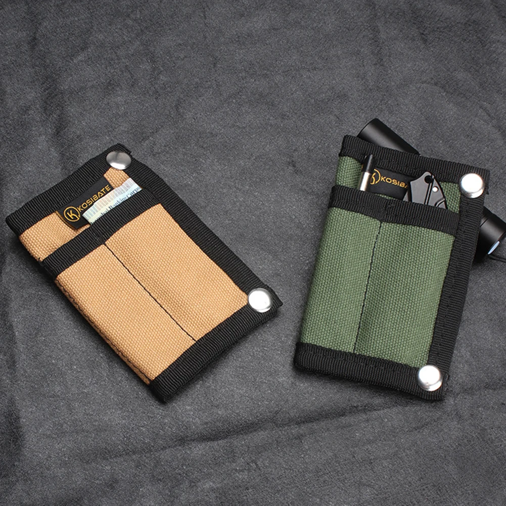 Canvas EDC Storage Bags Canvas Outdoor Tactical Tool Bags Knife Key Case Credit Card Clip Molle Wallet Hanging Waist Fanny Pack