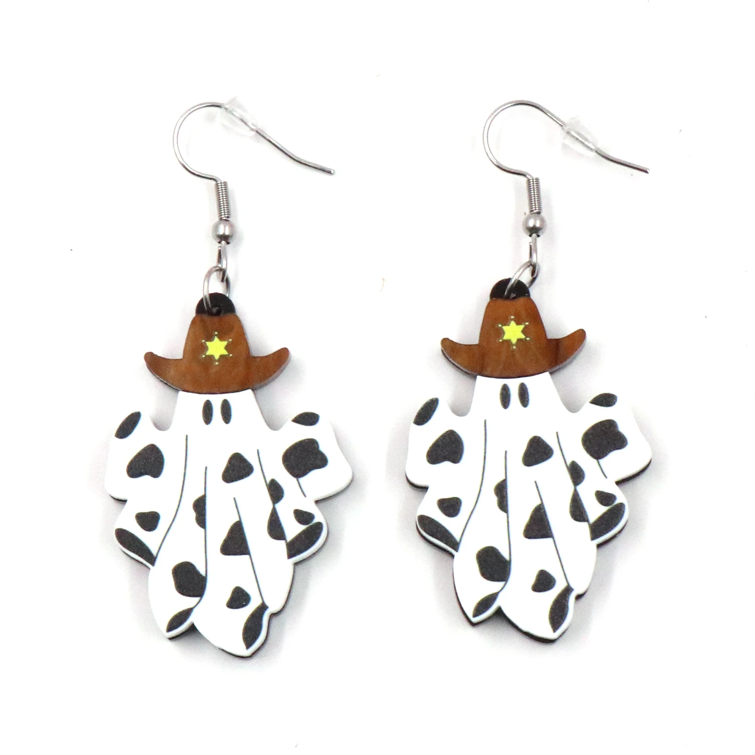 1pair New product CN Drop western cowboy ghost TRENDY halloween Acrylic earrings Jewelry for women