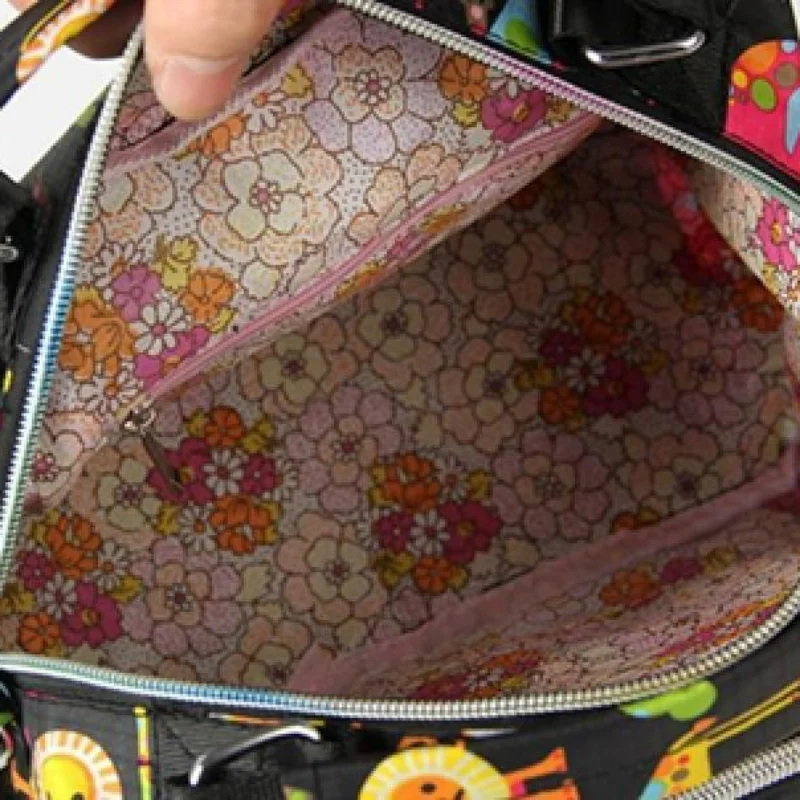 Spring Autumn 2023 New Shoulder Messenger Bag Multi-Layer Zipper Waterproof Handbag Large Capacity Lightweight Mother Bag Floral