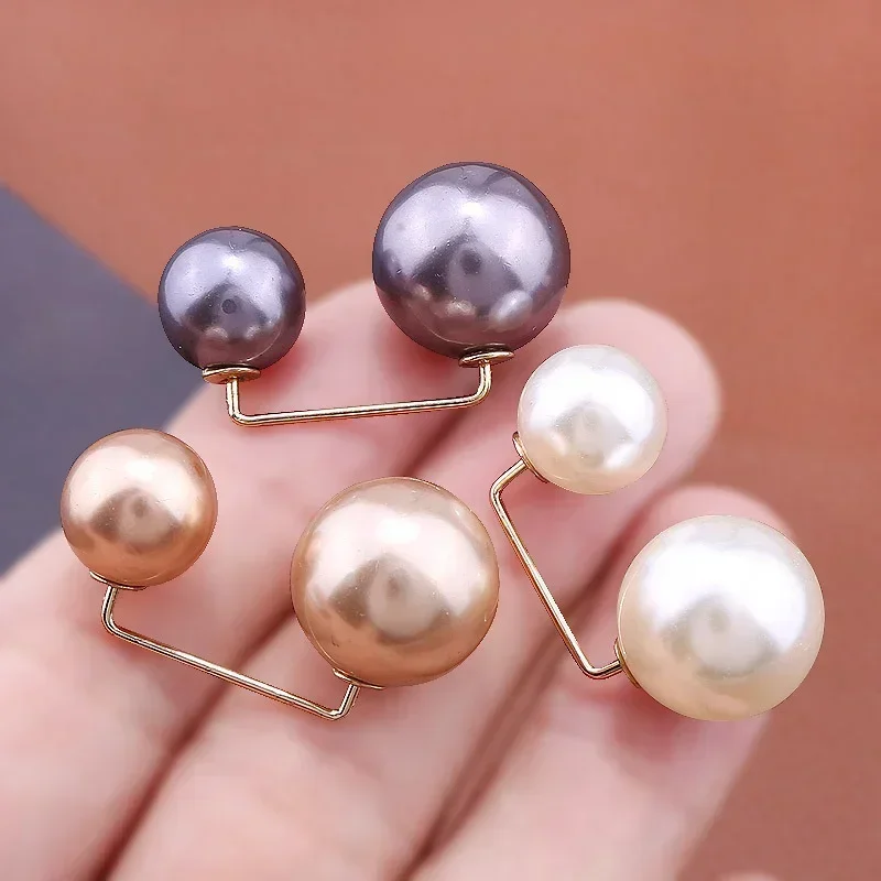 1/3Pcs Double Pearl Lady Brooch Suit Coat Suit Cardigan Pin Buckle Simple Elegant Pearl Brooches Exquisite Jewelry Decoration