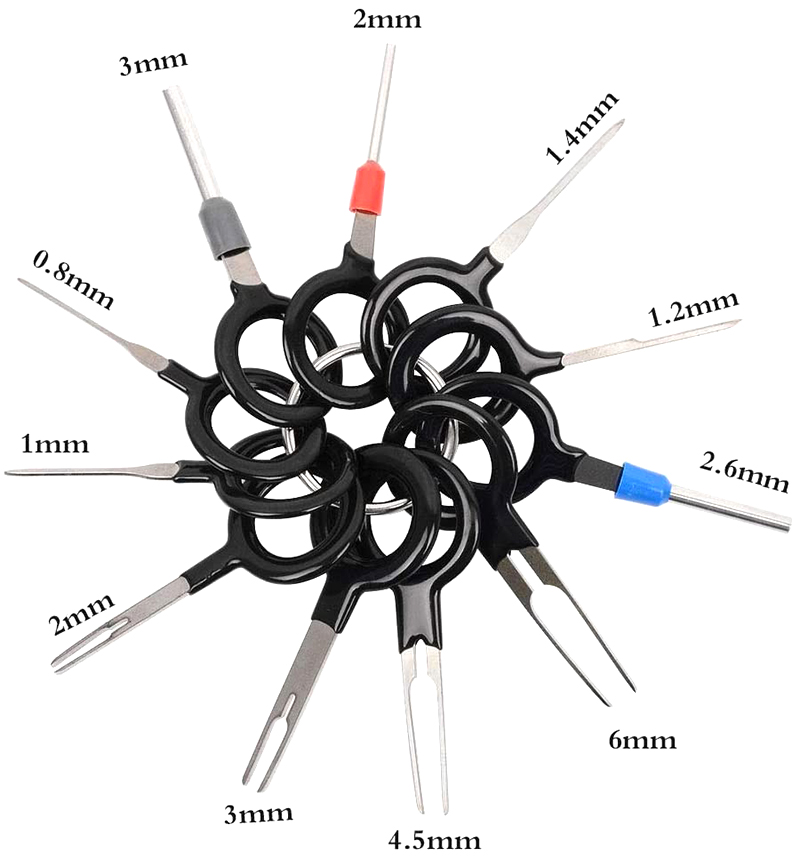 11Pcs Car Terminal Removal Repair Hand Tools Electrical Wiring Crimp Connector Pin Extractor Kit Keys Automotive Plug Pullers