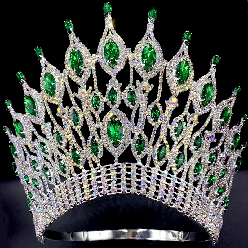 Miss Universe Wedding Crown Queen Rhinestone Tiara Party Stage Show Hair Jewelry for Pageant