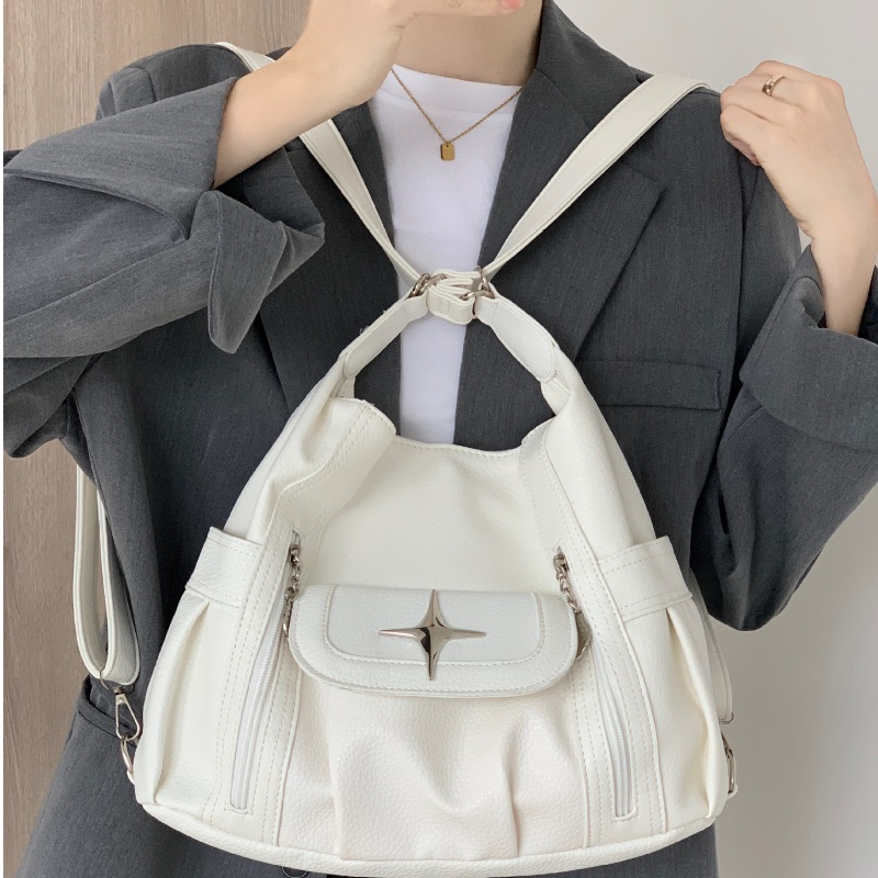 Double shoulder bag for men and women personalized simple and versatile single shoulder diagonal cross bag large capacity student travel bag
