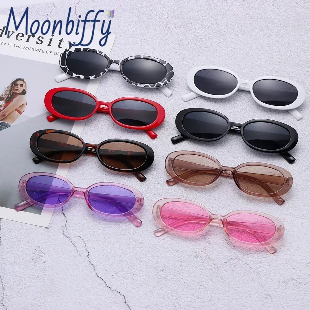 Pink Retro Sunglasses Oval Sunglasses Women Retro Brand Designer Vintage Ladies Cat Eye Pink Cycling Sun Glasses UV400