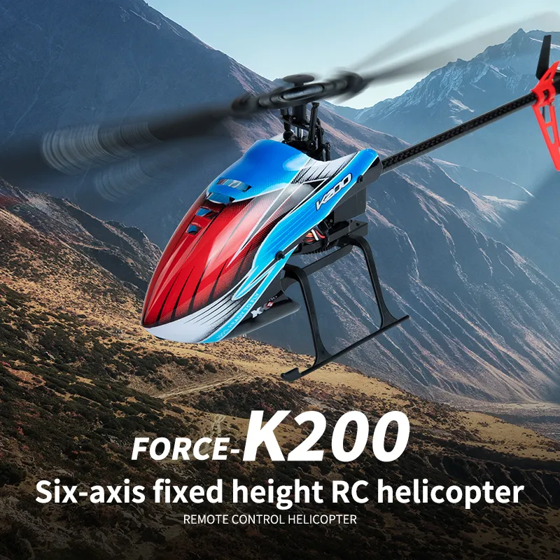 WLtoys XK K200 new 2025 RC Helicopter 2.4G 6-Aixs Gyroscope 4CH Altitude Hold Optical Flow Remote Control Helicopter Toys for Children