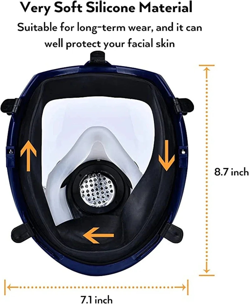 Chemical mask 6800 15/17 in 1 gas mask dust respirator paint insecticide spray silicone full face filter for laboratory welding 240515