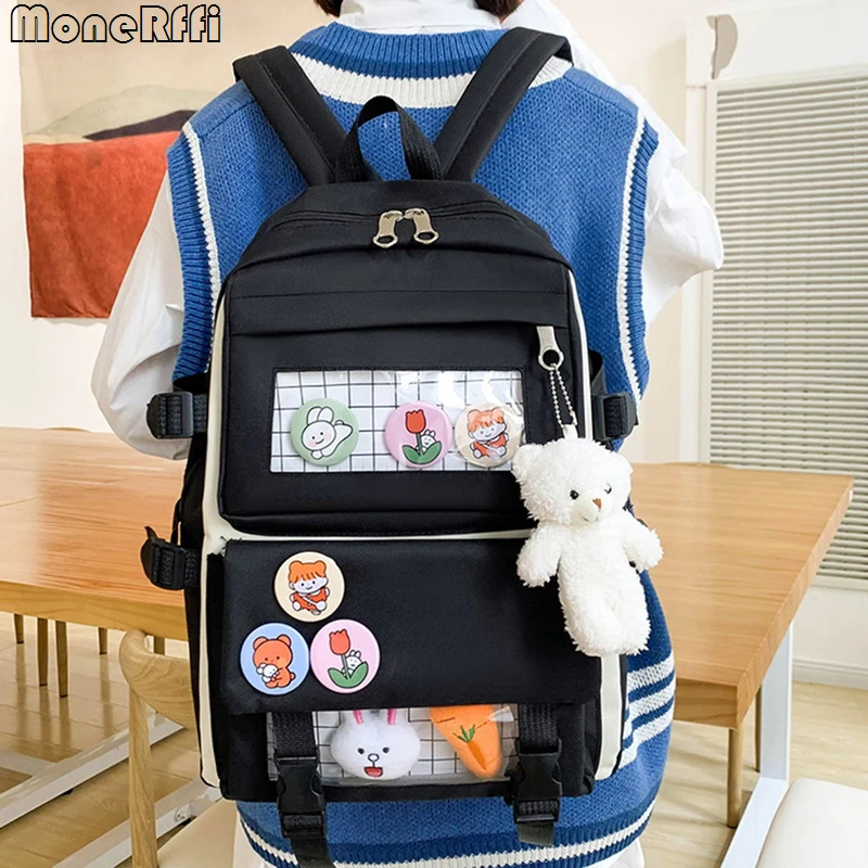 Backpacks Sets High School 2025 Girls School Bags new For Teenage Girls Multi Pockets New Kawaii Backpack Women Haruku Cute Mochila