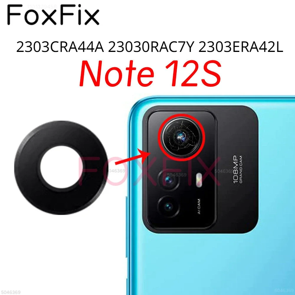 For Xiaomi Redmi Note 12S Rear Back Camera Glass Lens Cover Replacement With Adhesive Sticker 2303CRA44A 23030RAC7Y 2303ERA42L