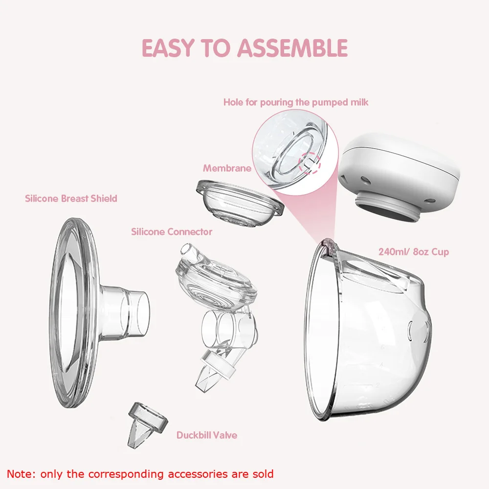 Electric Breast Pump Replacement Accessory Includes 2PCS Duckbill Soft Food-Grade Silicone for INS Wearable Breast Pump